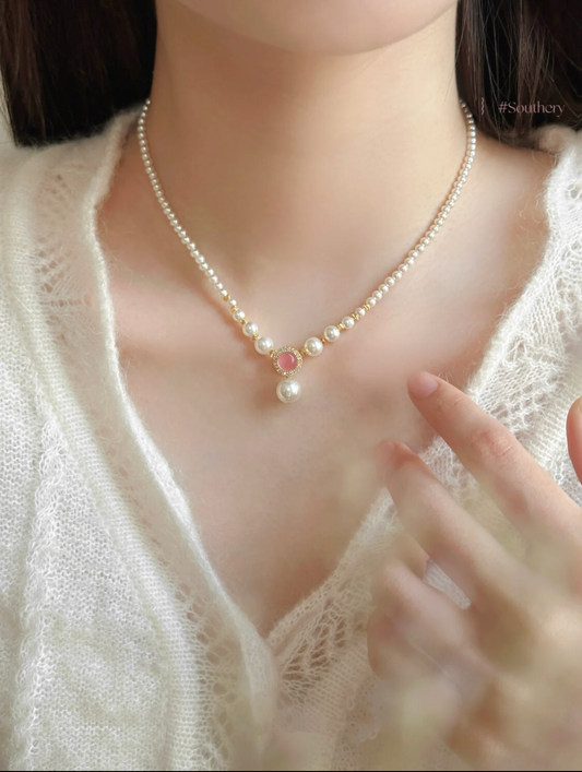 COLLIER DE PLAGE ROSE