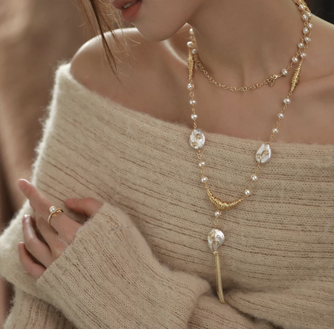 Pearl Cascade Necklace