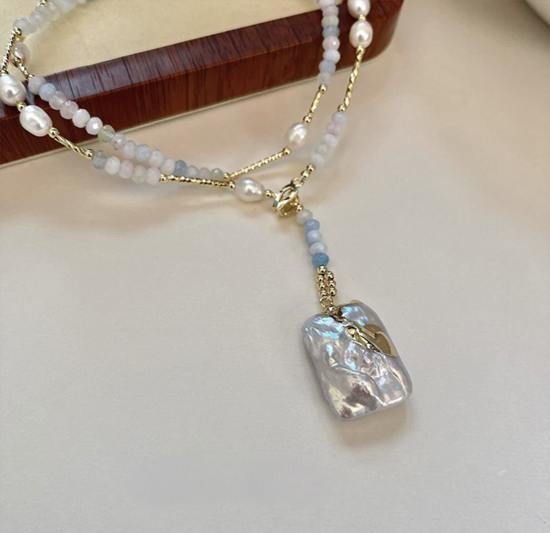 Mauve Pearl Necklace