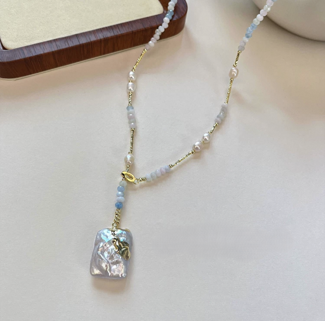 Mauve Pearl Necklace