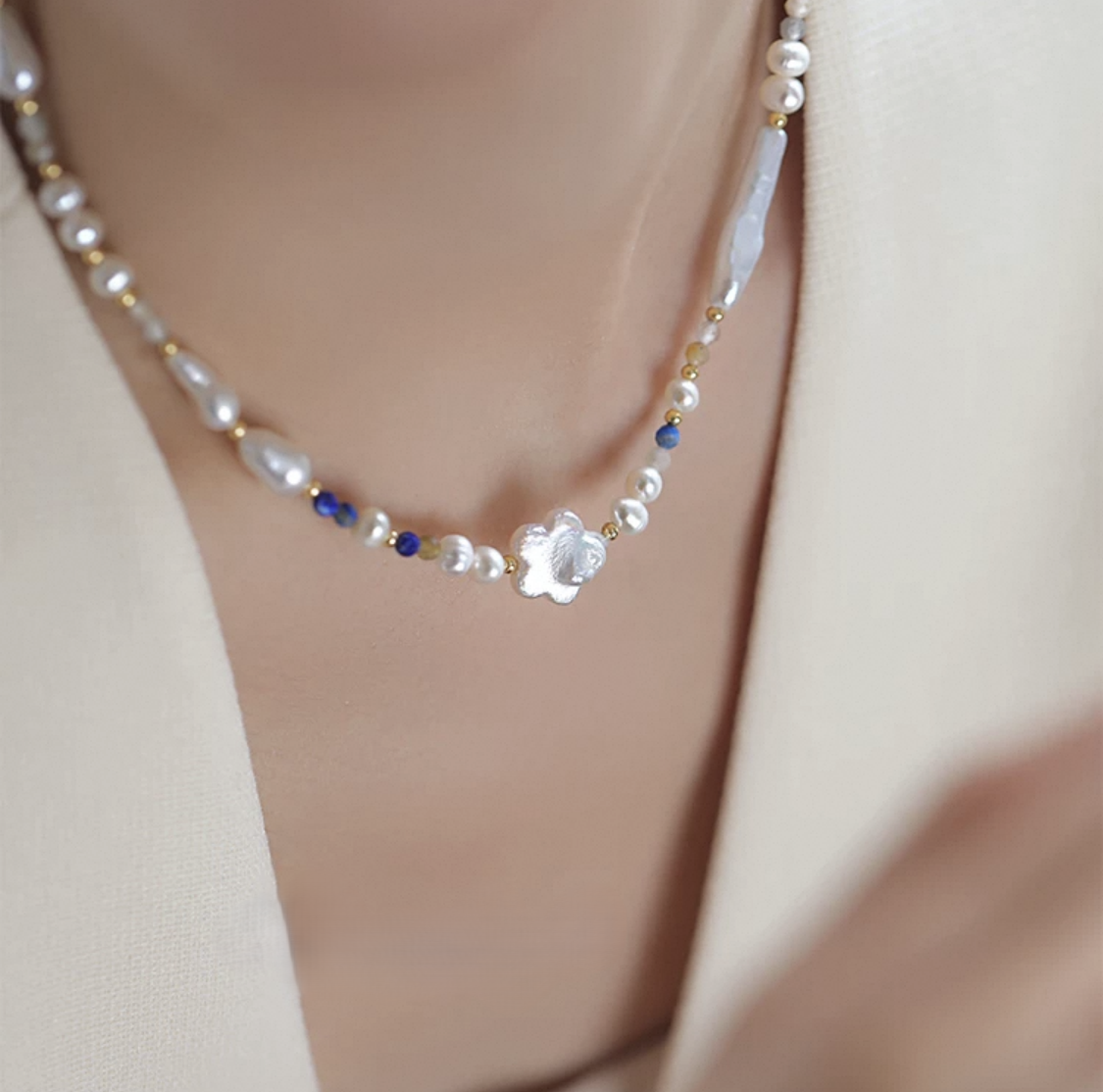 Ochre Pearl Necklace