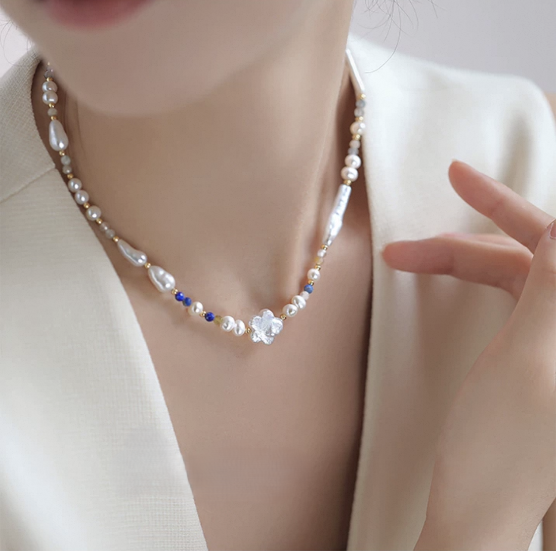 Ochre Pearl Necklace