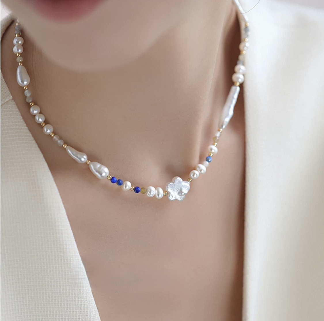 Ochre Pearl Necklace