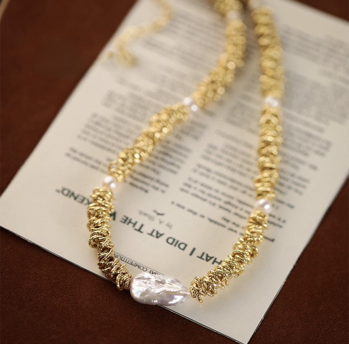 COLLIER DE PERLES RUSTIQUE GLAMOUR