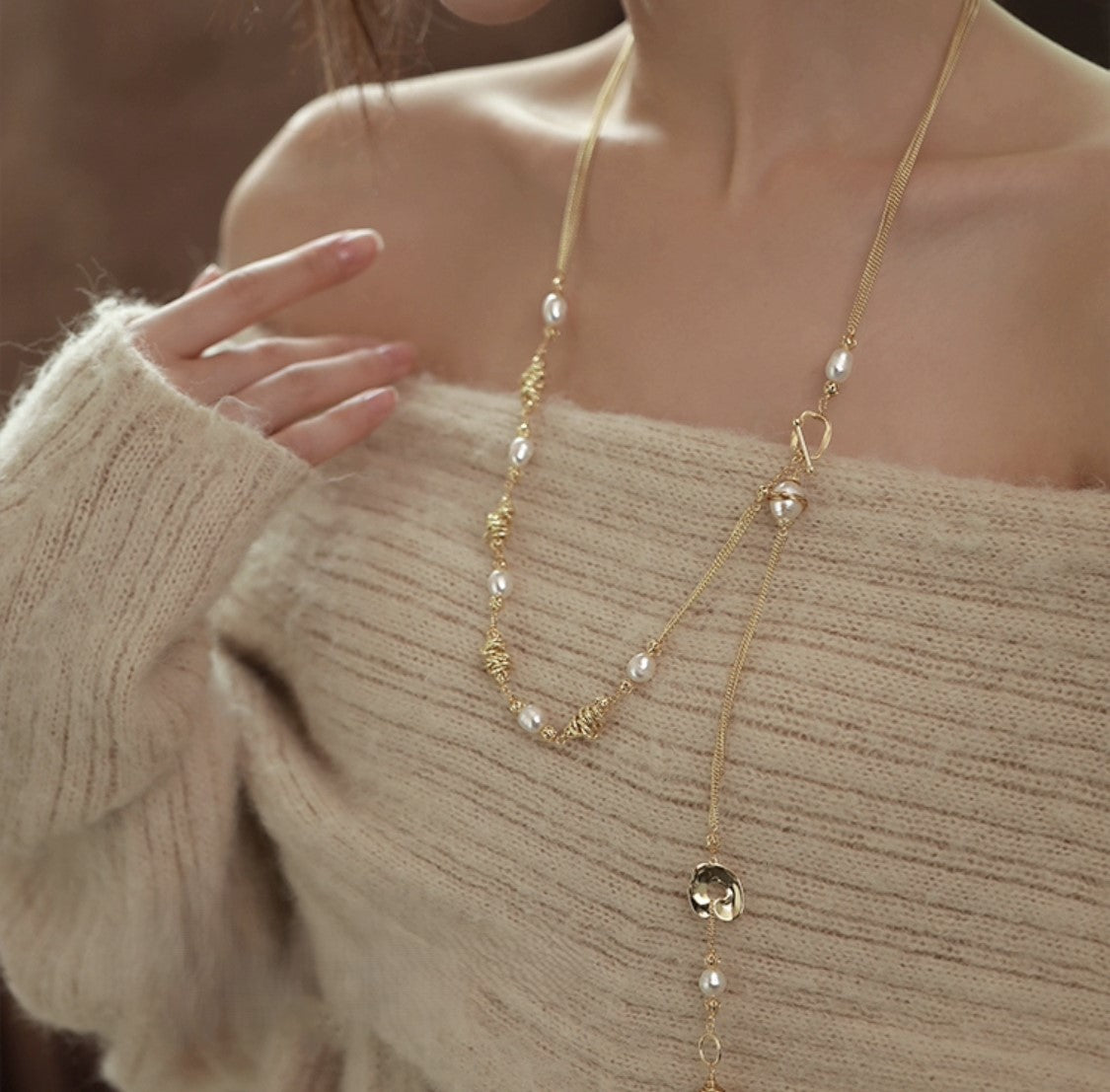 COLLIER DE PERLES GOLDEN TOUCH