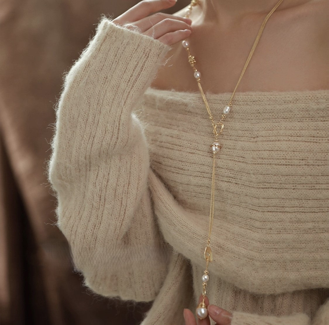 COLLIER DE PERLES GOLDEN TOUCH