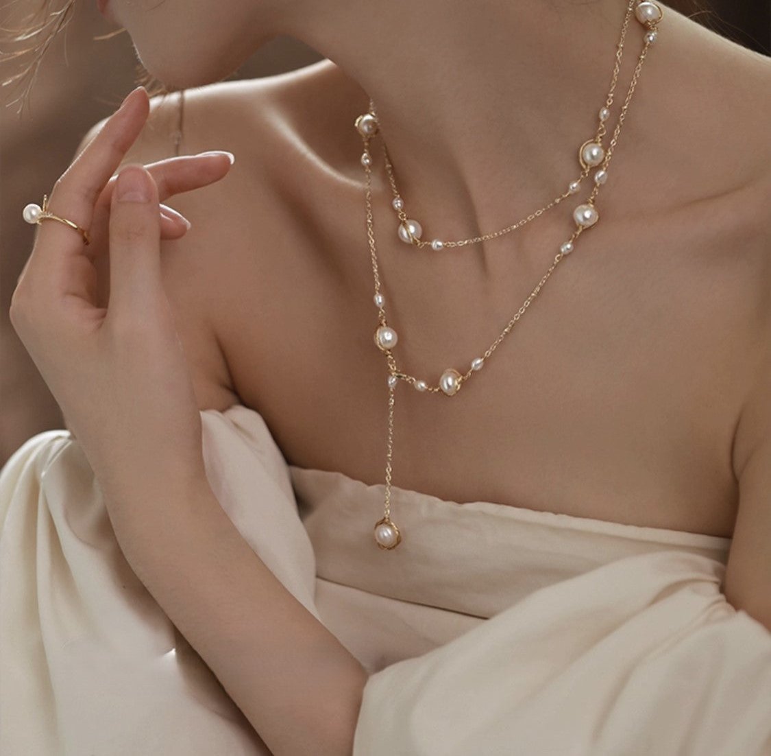 Collier Glided Pearl Elegance