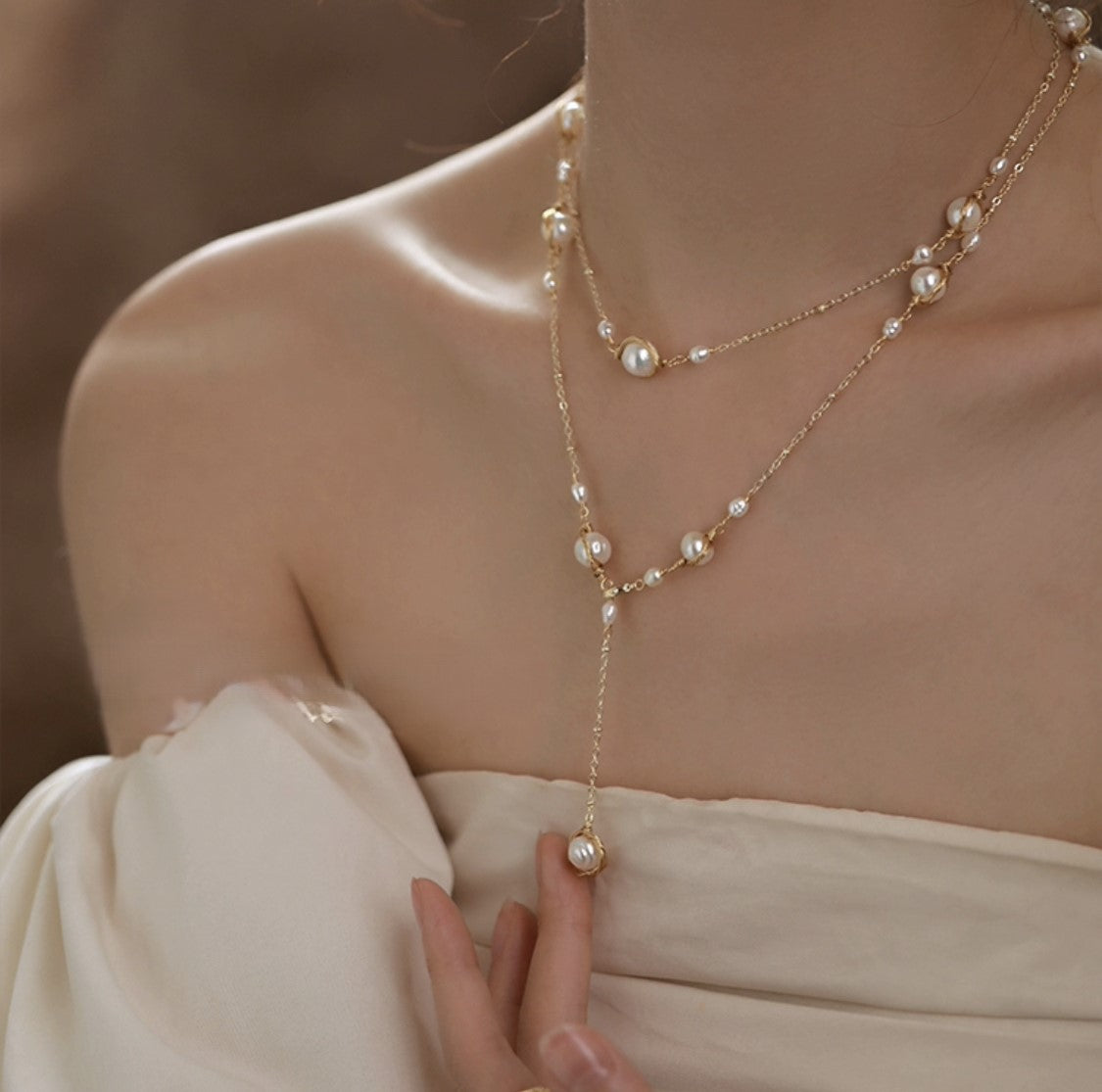 Collier Glided Pearl Elegance