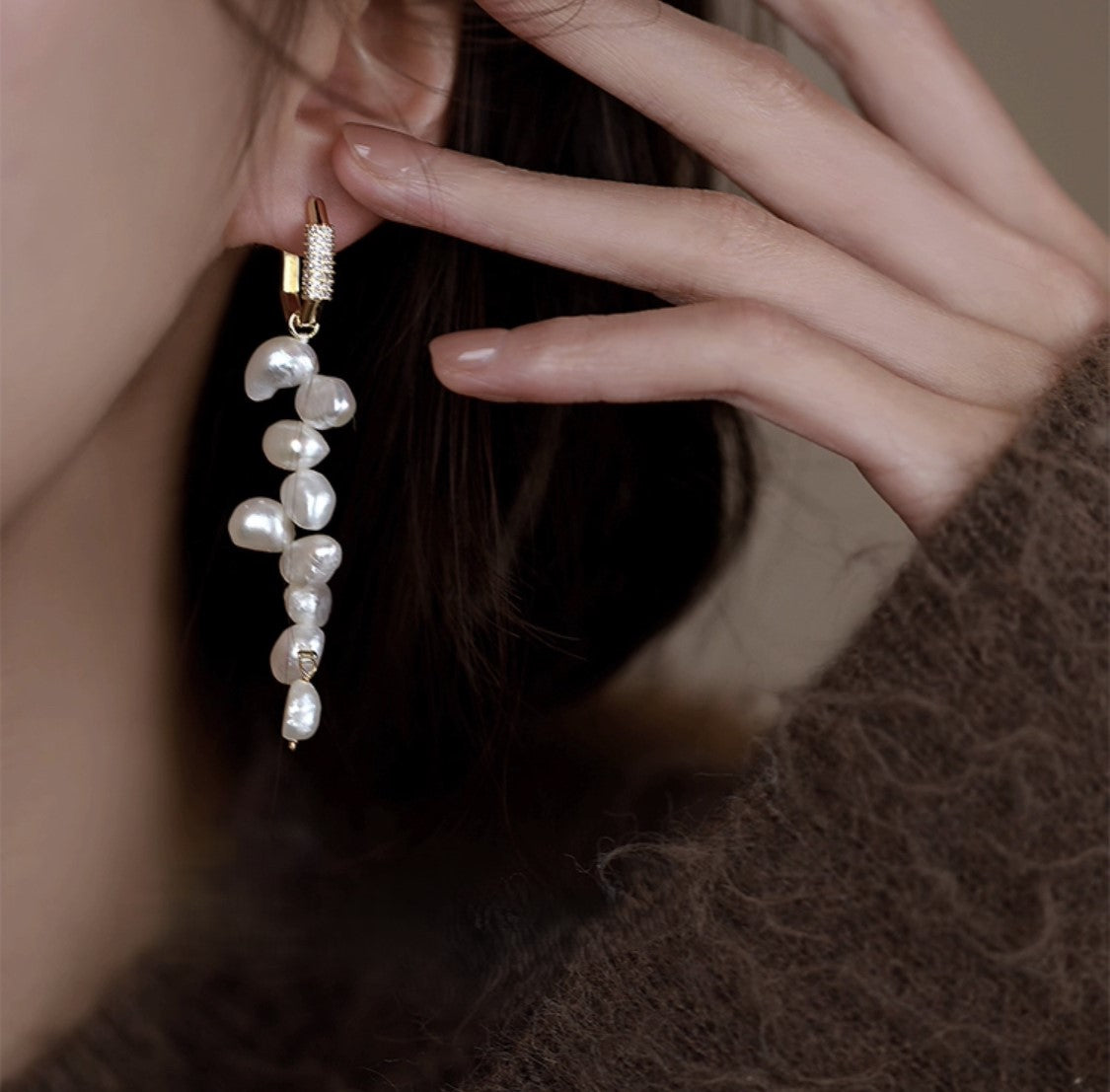 BOUCLES D'OREILLES AFFECTION DIVINE PERLE