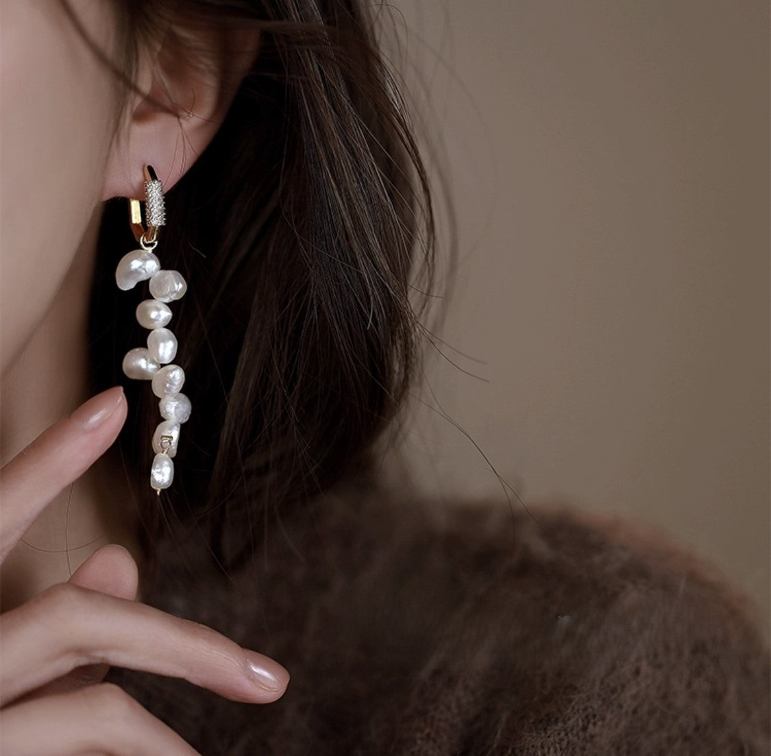 BOUCLES D'OREILLES AFFECTION DIVINE PERLE