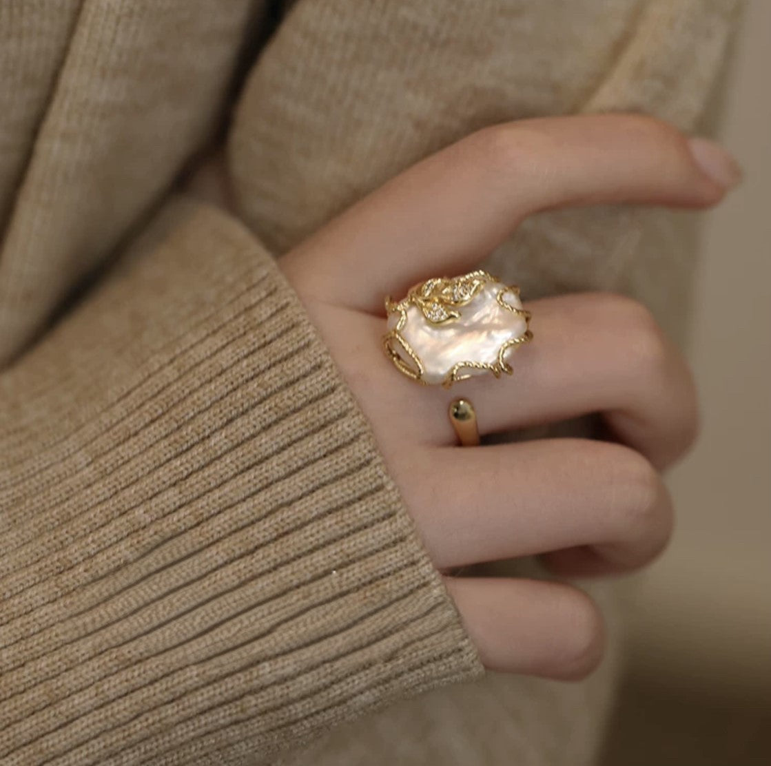 BAGUE PERLE FANTAISISTE