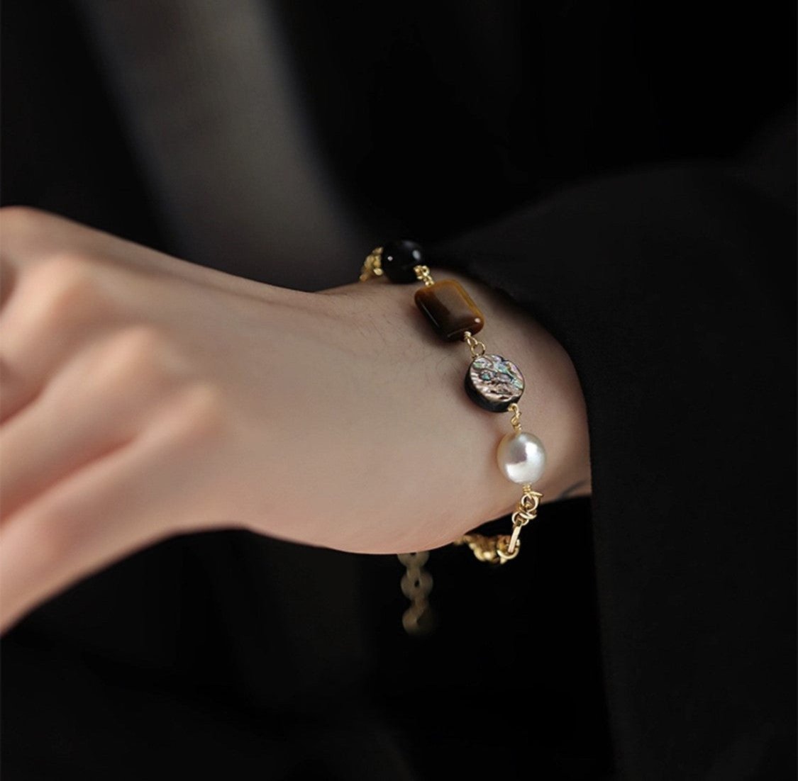 BRACELET PERLE OR SOLEIL