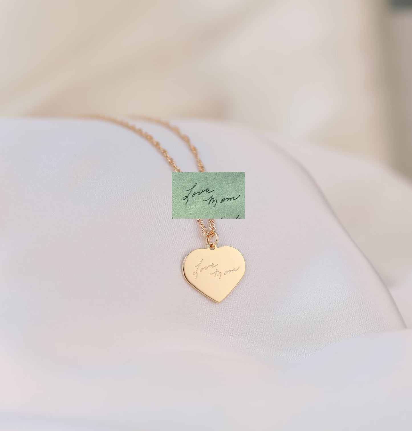 Classic Heart Handwriting Necklace