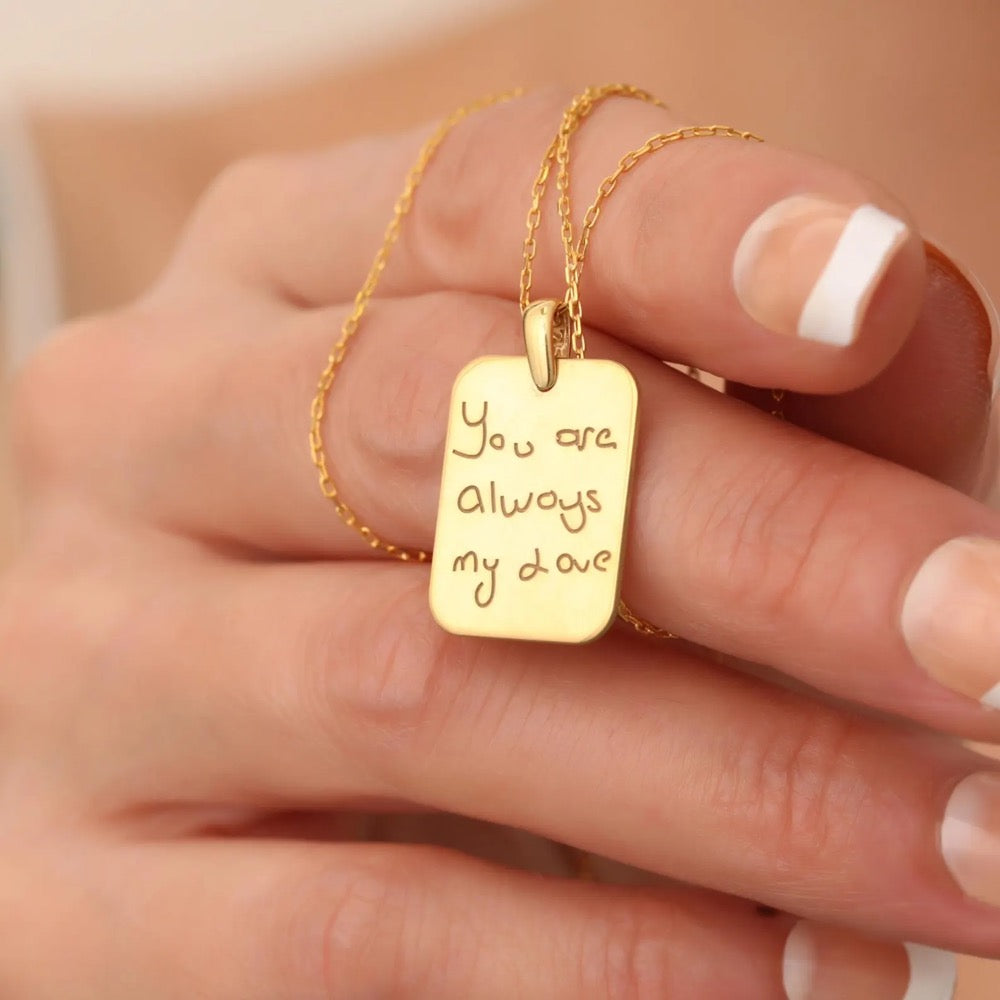 Handwriting Tag Necklace