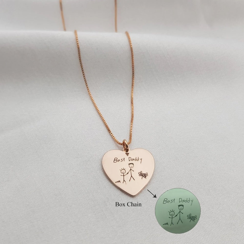 Classic Heart Handwriting Necklace