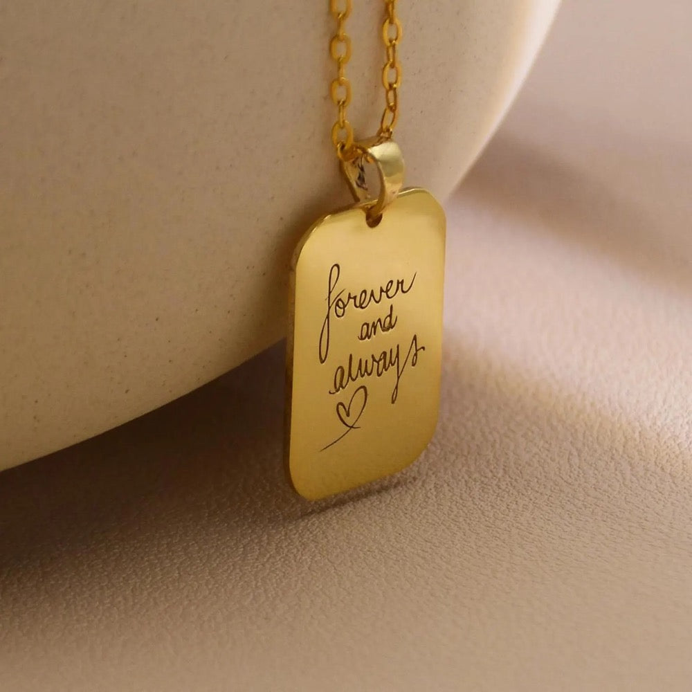 Handwriting Tag Necklace