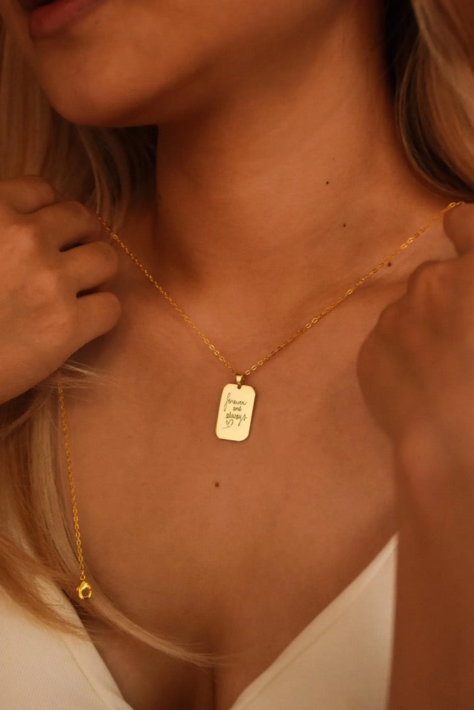 Handwriting Tag Necklace