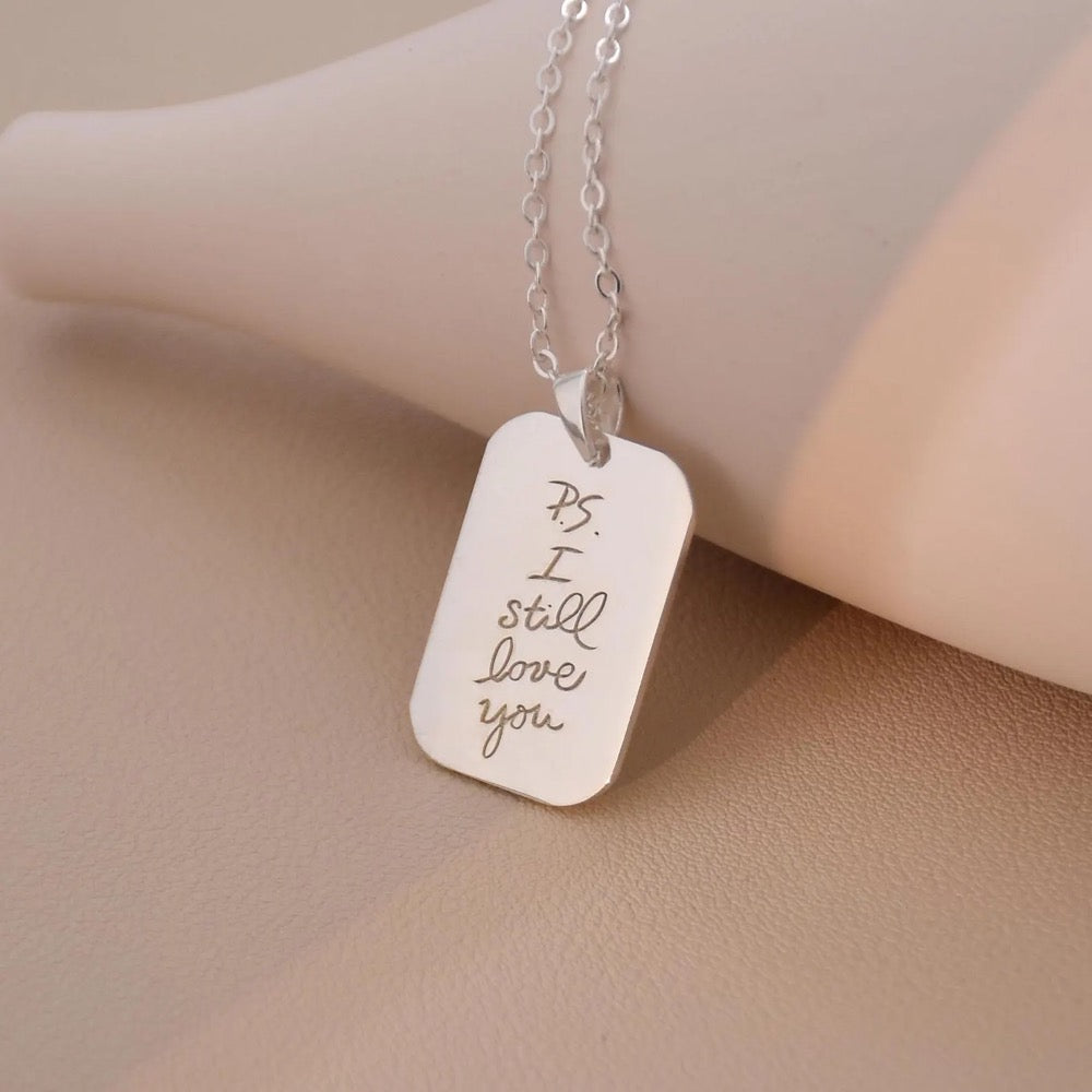 Handwriting Tag Necklace