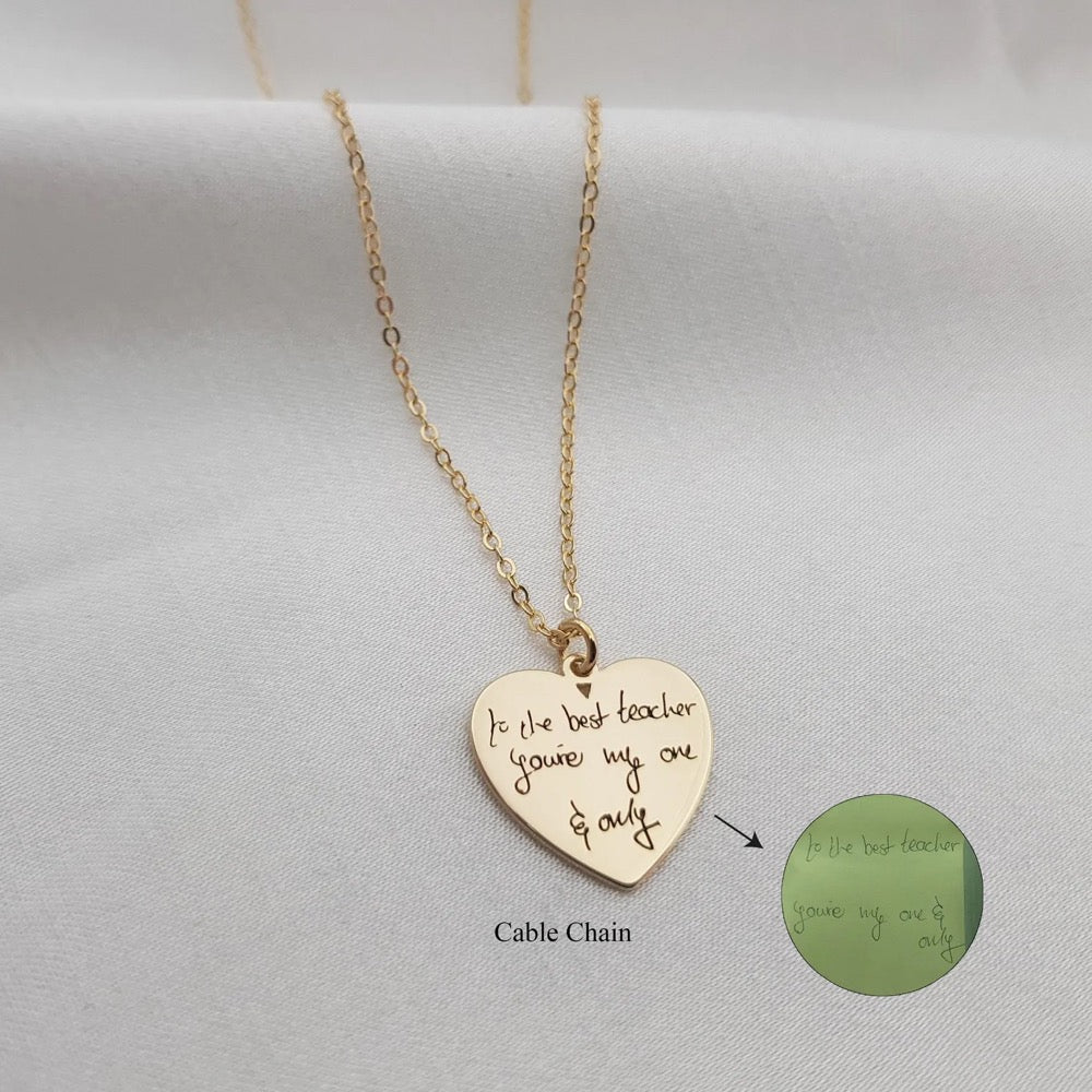 Classic Heart Handwriting Necklace