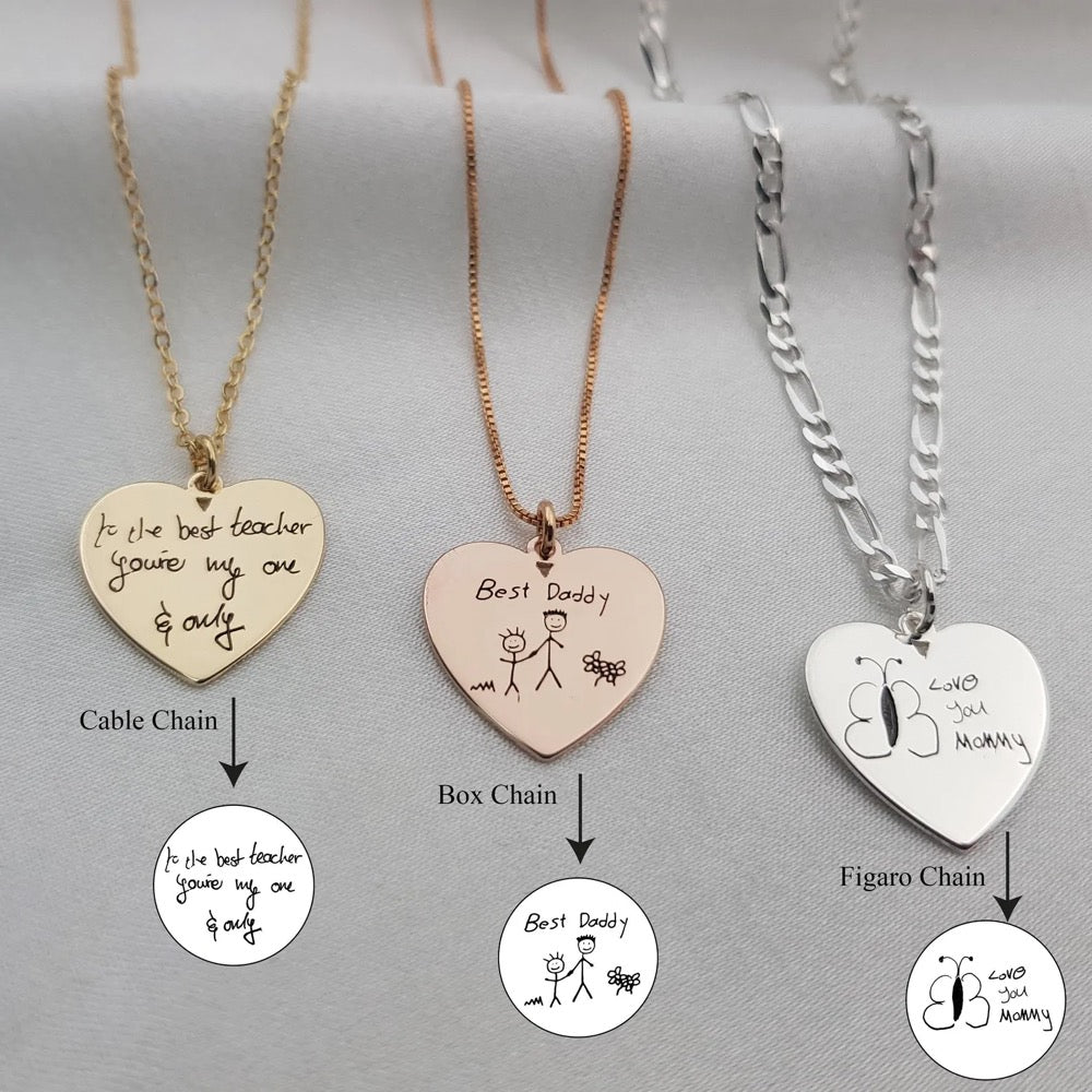 Classic Heart Handwriting Necklace