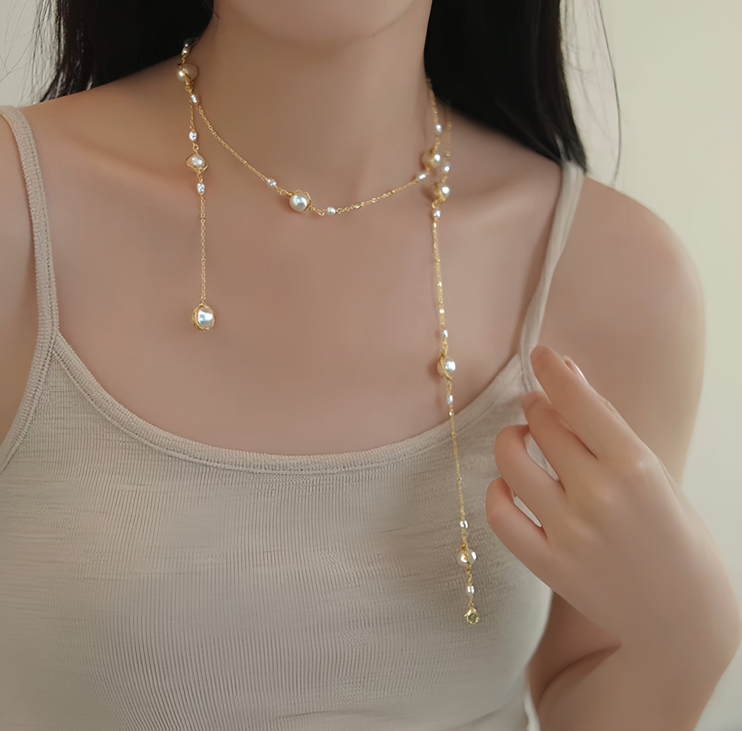 Collier Glided Pearl Elegance
