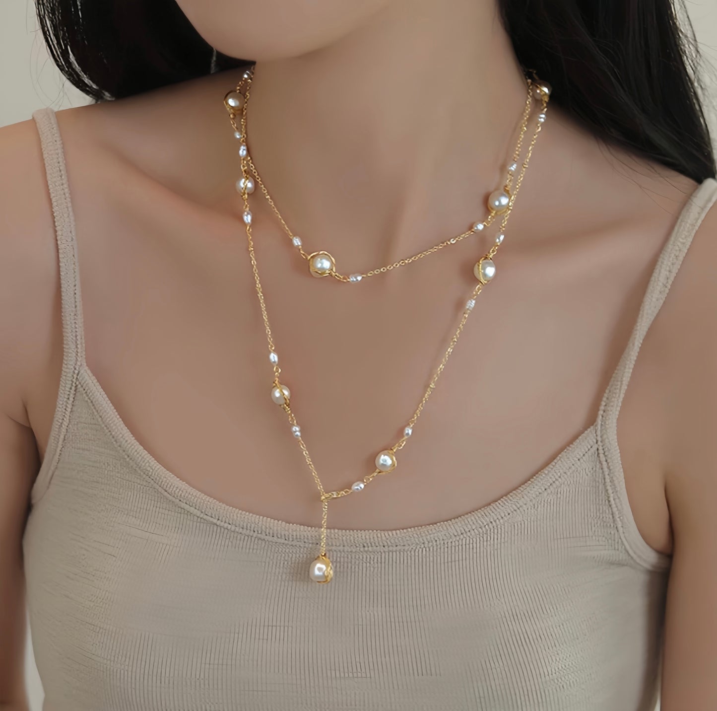 Collier Glided Pearl Elegance